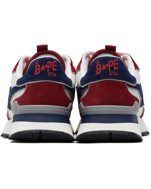 A Bathing Ape Black Red & Navy Road Sta Express Sneakers for men