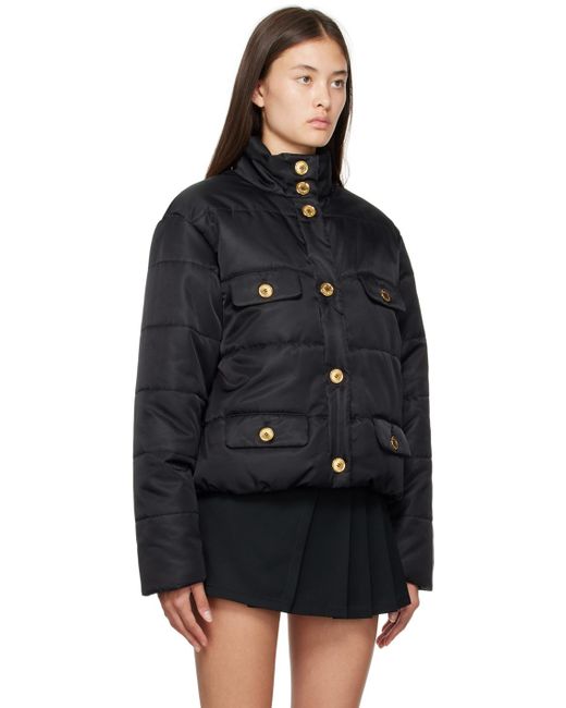 Moschino Black Button Puffer Jacket