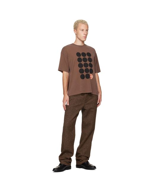 Marni Brown Printed-Logo T-Shirt for men