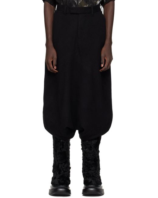 Julius Black Geometric Trousers for men