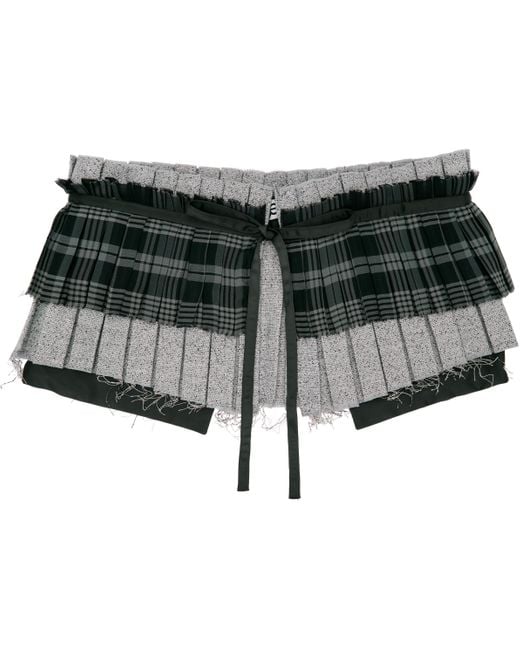 OPEN YY Gray Pleats Layered Pocket Belt
