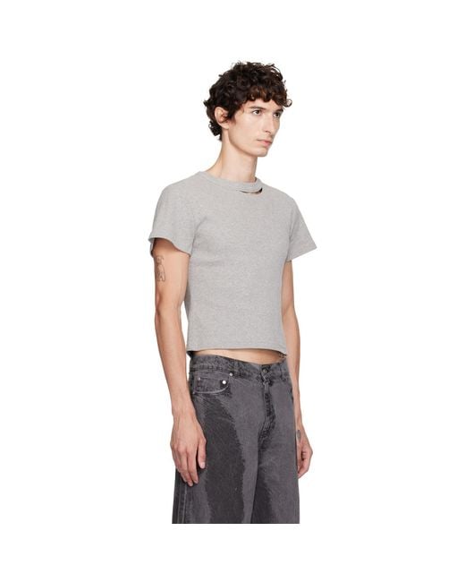 CAMPERLAB Gray Cut-Out T-Shirt for men