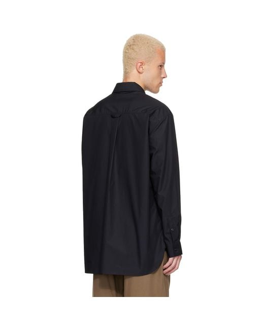 Simone Rocha Black Lace Up Hem Easy Shirt for men