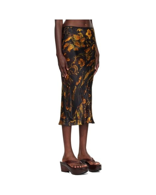Dries Van Noten Multicolor Floral Midi Skirt
