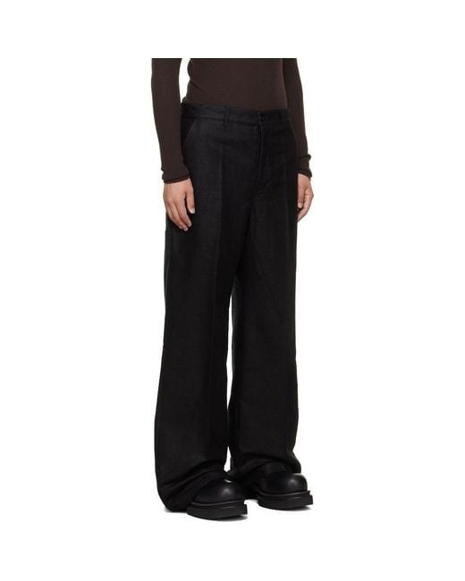 Rick Owens Black Tower Work Trousers for men