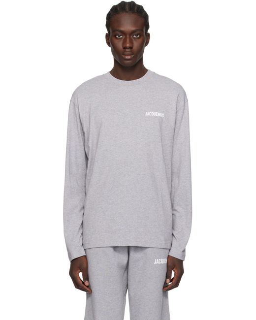 Jacquemus Black Grey Les Classiques 'le T-shirt Manches Longues' Long Sleeve T-shirt for men