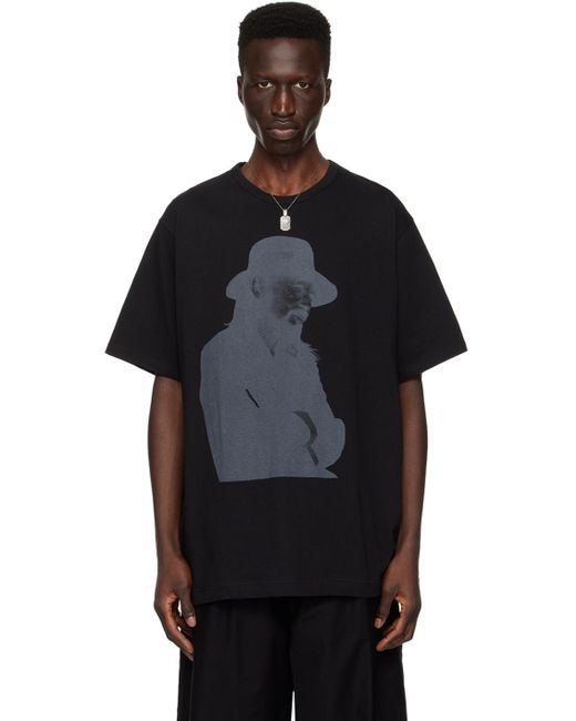 Yohji Yamamoto Black Print T-shirt for men