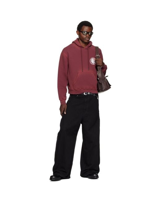 Lu'u Dan Red Burgundy Heavyweight Gym Hoodie for men