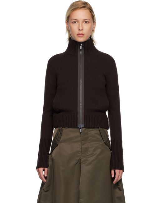 Sacai Black Wool Knit Blouson Sweater