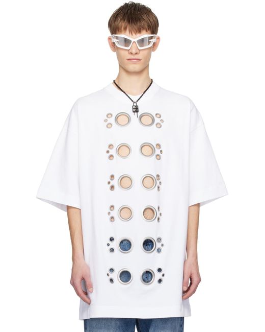 Givenchy White Eyelet T-shirt for men