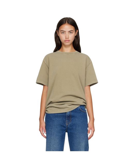 Mugler Brown Khaki Short Sleeves Logo T-Shirt