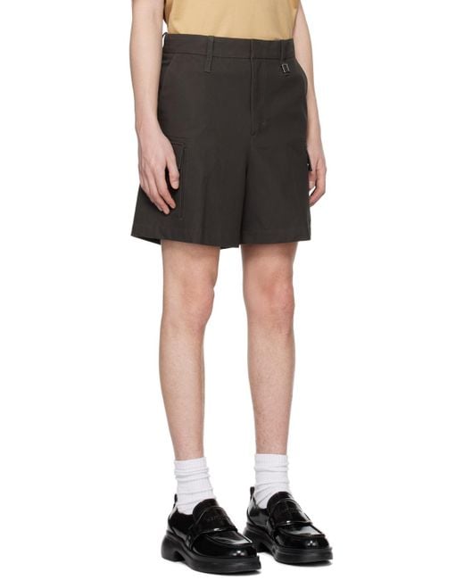 Wooyoungmi Black Gray Hardware Shorts for men