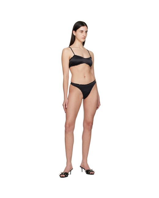 Shadowplay Black Ruffled Thong