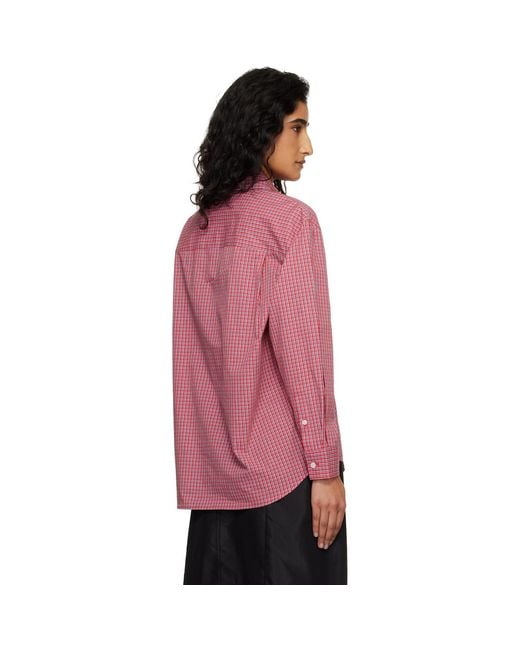 DUNST Pink Oversized Bd Checked Shirt