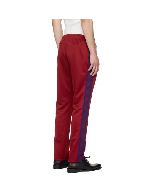 Needles Red Narrow Track Pants for men
