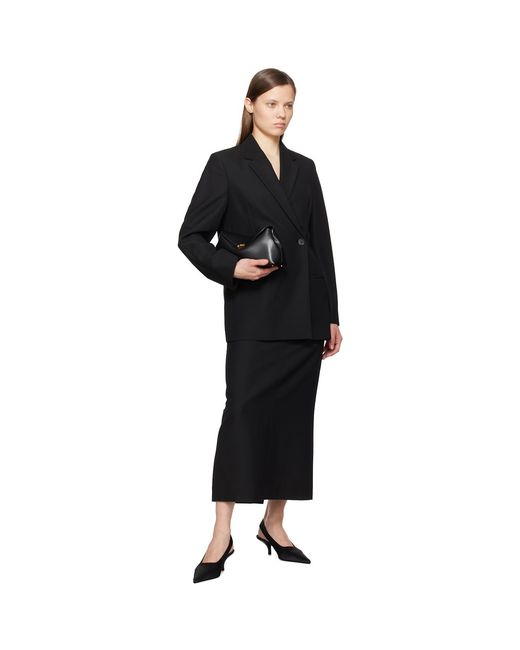 Totême Black Low-Waist Straight Maxi Skirt