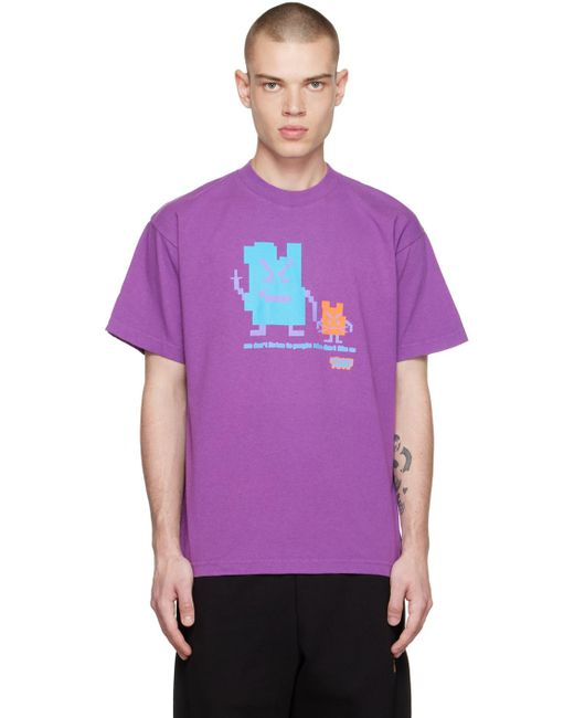 Stray Rats Purple Listen T-shirt for men