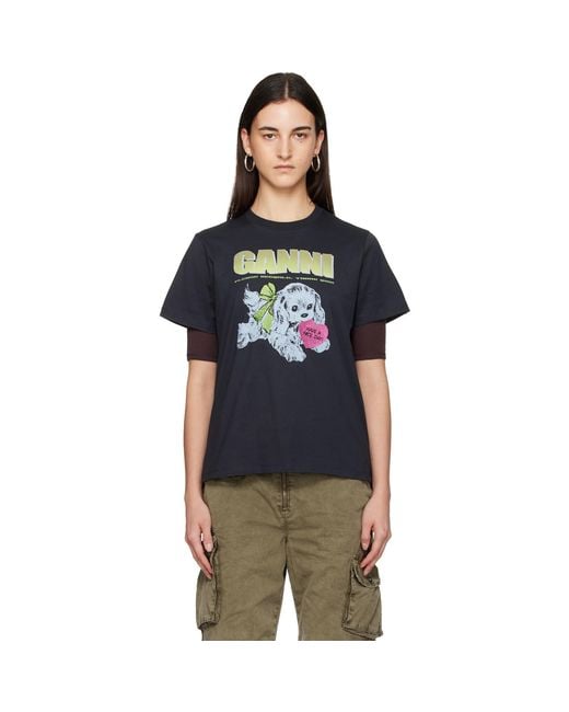 Ganni Multicolor Puppy T-Shirt