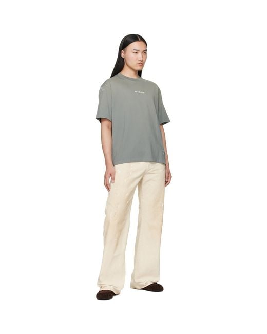 Acne Gray Mended Logo T-Shirt for men