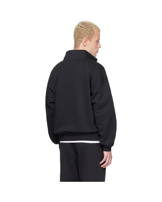 Skims Black Fleece Lounge Relaxed Quarter Zip Sweatshirt for men