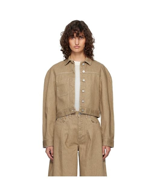 Jacquemus Natural 'The Ovalo Cargo' Denim Jacket