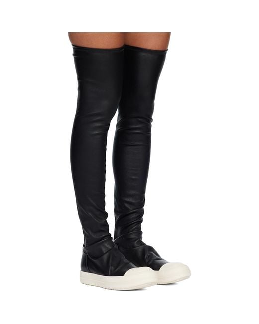 Rick Owens Black Temple High Stocking Sneaks Sneakers
