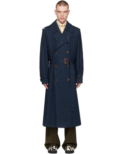 Vivienne Westwood Black Navy Graziano Trench Coat for men