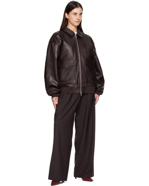 Frankie Shop Black Viper Leather Jacket