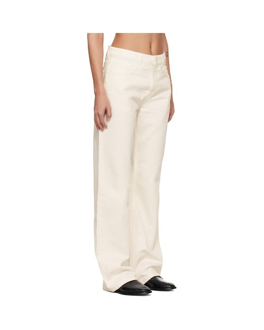 AMI White Off- Cotton Large Fit Jeans