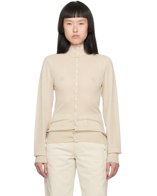 Lemaire Natural Off-white Fitted Cardigan