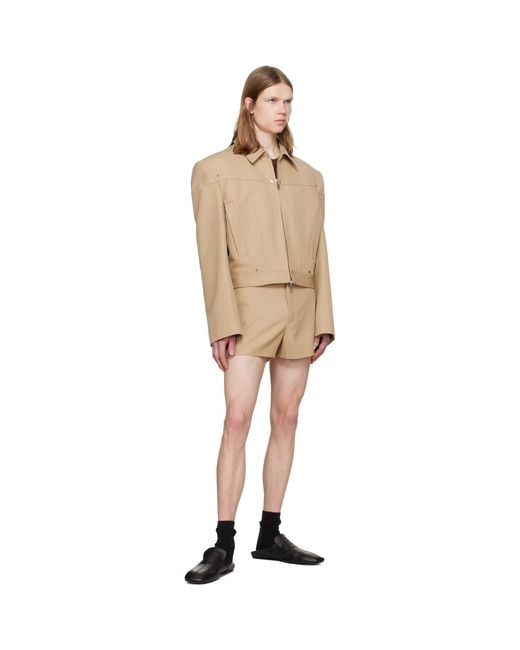 Louis-Gabriel Nouchi Natural Suit Wool Shorts for men