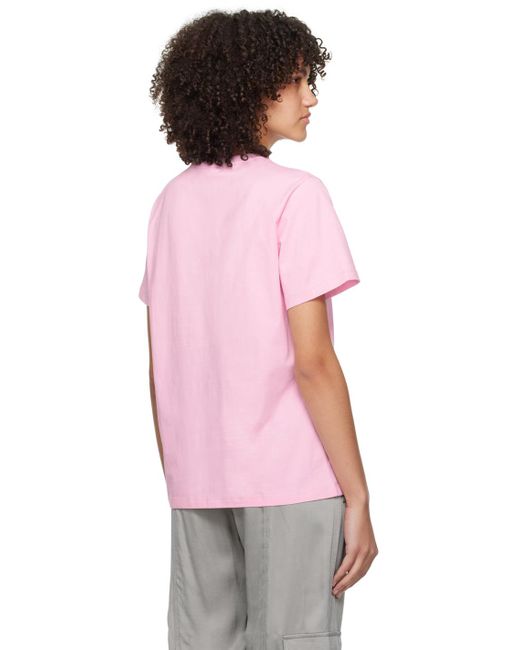 T-shirt rose à image à logo imprimée Ganni en coloris Pink