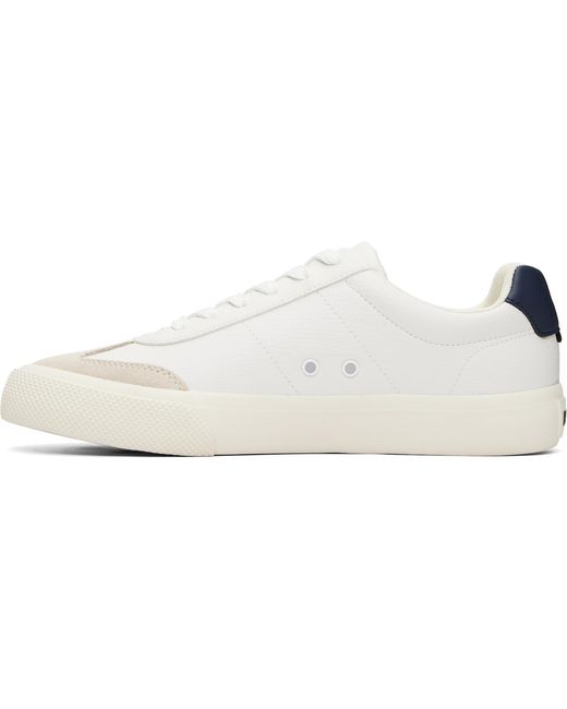 Boss Black Grained Faux-Leather Sneakers for men
