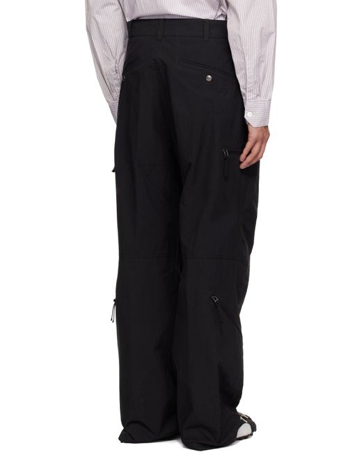 Wooyoungmi Black Cotton Parachute Trousers for men