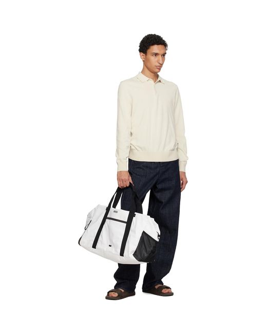 Boss Black Reflective-Zips Duffle Bag for men