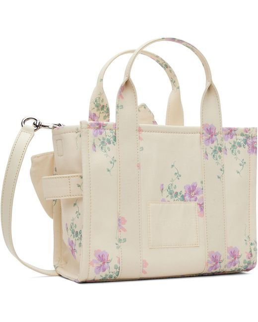 Marc Jacobs Metallic Off- Antique Floral Canvas Oversized Bow Small Tote