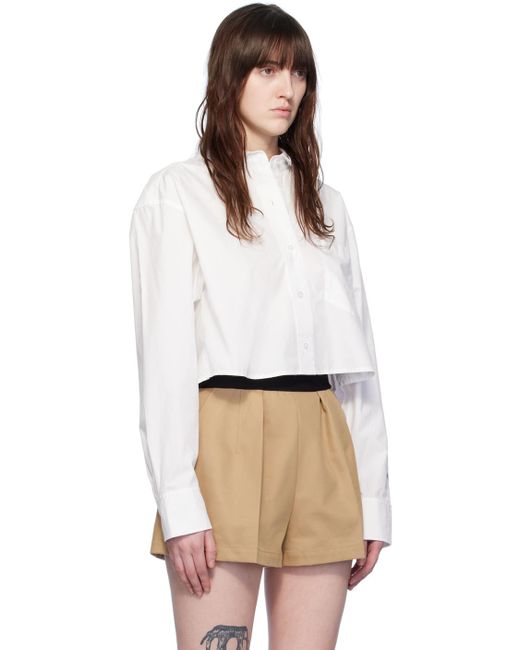 T By Alexander Wang White Cropped Shirt
