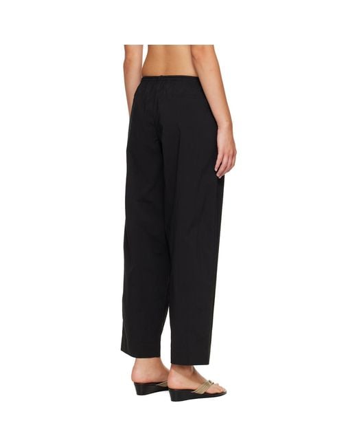 St. Agni Black Fine Rouleau Crop Trousers