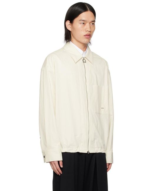 Wooyoungmi White Off- Zip Up Shirt for men