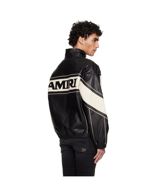 Amiri Black Sport Leather Jacket for men