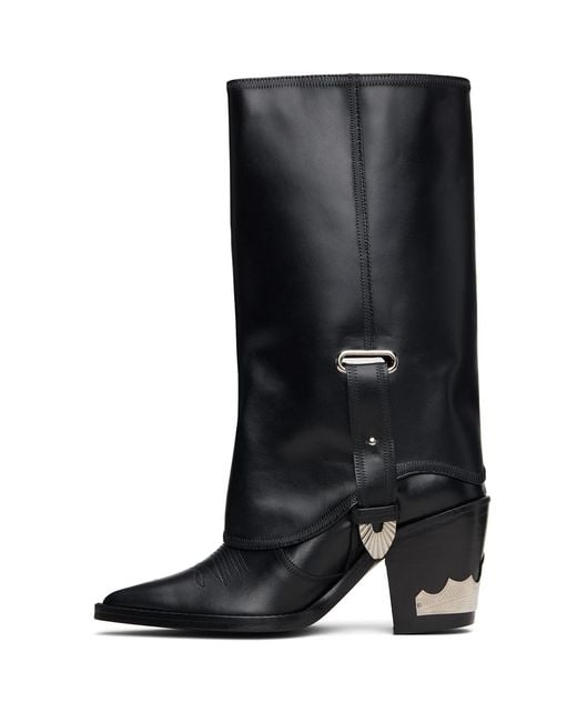 Toga Black Western Style Tall Boots