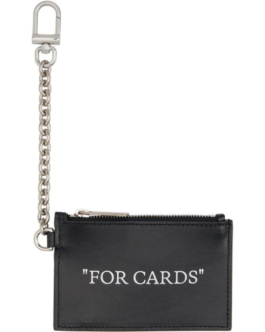 Off-White c/o Virgil Abloh Black Quote Bookish Zipped Card Holder for men