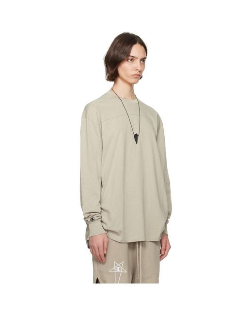 Rick Owens Natural Off- Champion Edition Girdered T-Shirt