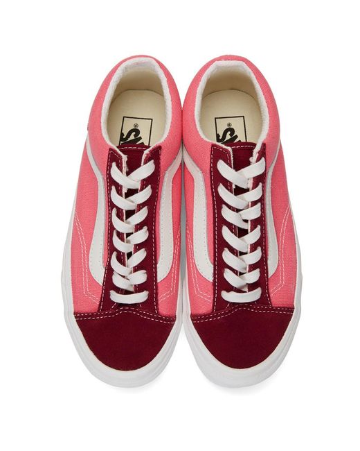 Vans Suede Pink And Burgundy Style 36 Sneakers in Red for Men | Lyst