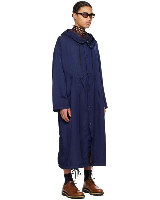 Manteau teint en plongée bleu Dries Van Noten pour homme en coloris Blue