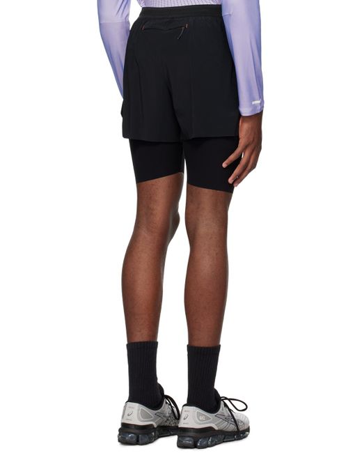 Soar Running Black Dual Shorts for men