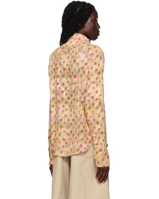 Acne Multicolor Beige Floral Shirt