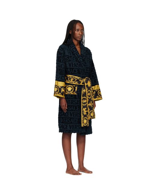 Versace Black 'I Heart Baroque' Bathrobe