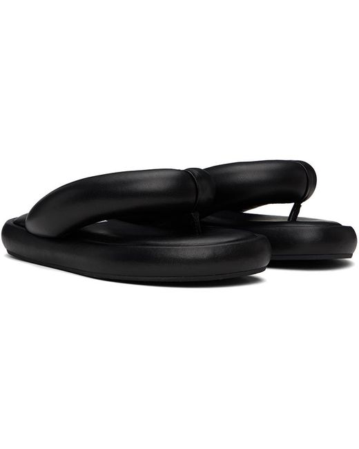 Fiorucci Black Vegan Leather 'Fluff Flops' Sandals for men