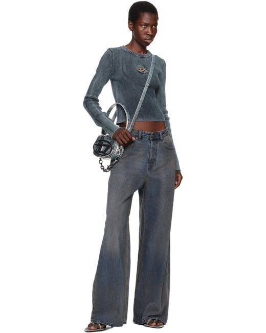 『DIESEL』D-Havanna Kittie ヒール Women's D-Havanna-Kitten-heel mules in crystal denim | Black